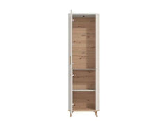 Dariqon Cashmere And Oak Effect Tall Slim 2 Door Display Cabinet
