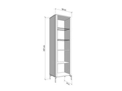 Dariqon Cashmere And Oak Effect Tall Slim 2 Door Display Cabinet