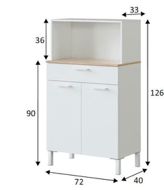 Denby White And Oak 2 Door Utility Kitchen Cupboard