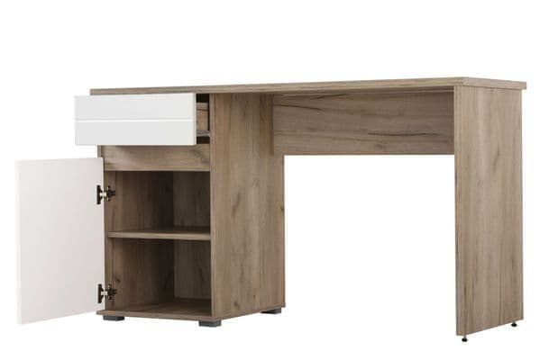 Elano Oak and White Gloss Desk