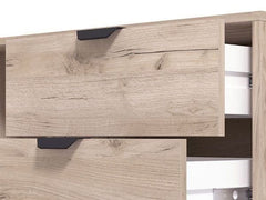 Evandria Vandea Grey Oak Effect Cashmere Slatted TV Unit Cabinet