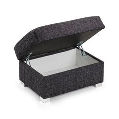 Wilcot Sofa Grey Fabric Storage Footstool Ottoman