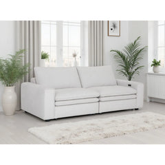 Florence Cloud Ivory Fabric 3 Seater Electric Recliner Sofa Bed