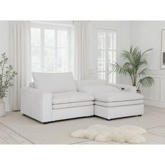 Florence Cloud Ivory Fabric 3 Seater Electric Recliner Sofa Bed