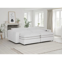 Florence Cloud Ivory Fabric 3 Seater Electric Recliner Sofa Bed