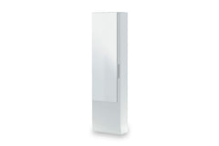 Giovanni Artic White Tall Shoe Cabinet 1 Mirrored Door 14-16 Pairs
