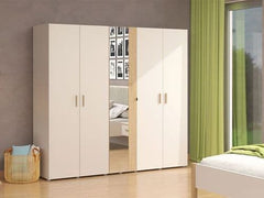 Granada Cashmere And Artisan Oak Effect Mirrored 5 Door Wardrobe