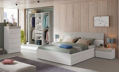 Guadalupe Large Concrete Grey and White Open Door Wardrobe