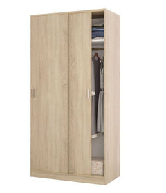Hansen Canadian Oak Effect Small Narrow Sliding 2 Door Wardrobe