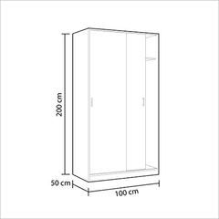 Hansen Canadian Oak Effect Small Narrow Sliding 2 Door Wardrobe