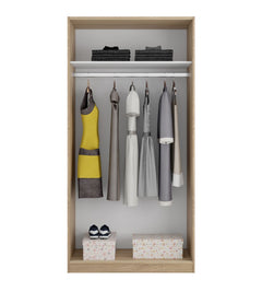Hansen Canadian Oak Effect Small Narrow Sliding 2 Door Wardrobe