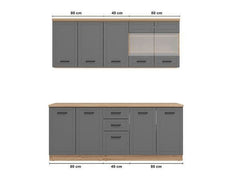 Hudson 200cm Graphite Grey Kitchen Units