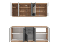 Hudson 200cm Graphite Grey Kitchen Units