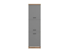 Hudson Grey And Oak Effect Tall 60cm 3 Door Kitchen Larder Unit Pantry Cupboard