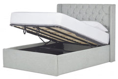 Diamond Wing Bed Frame With Ottoman Gas Lift Storage Option Low End