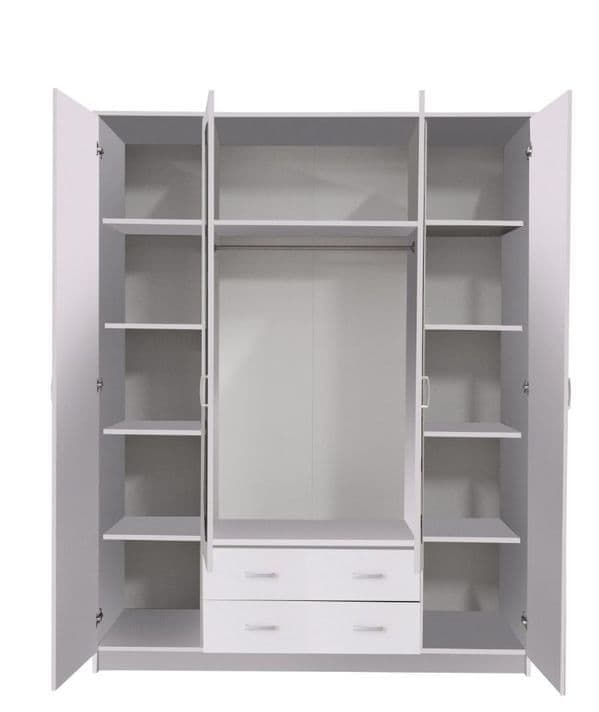 Kano White 4 Door Wardrobe