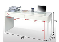 Kuba Artic White Desk With Drawers
