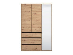Kyoto Artisan Oak Effect 3 Door 3 Drawer Mirrored Wardrobe