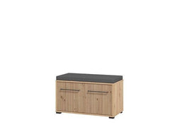 Lazlo Slatted Artisan Oak Effect Hallway Storage Bench