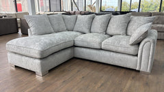 Chiswick Fabric Left/Right Hand Pillow Back Corner Sofa and Footstool
