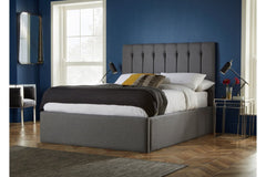 Avi Bed Frame With Ottoman Gas Lift Storage Option Low End