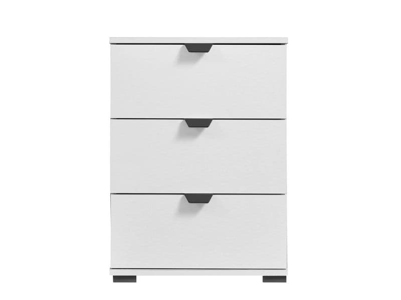 Limone Arctic White 3 Drawer Bedside Table