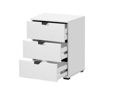 Limone Arctic White 3 Drawer Bedside Table