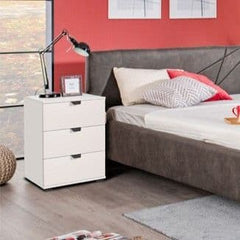 Limone Arctic White 3 Drawer Bedside Table