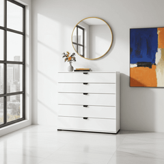 Limone Arctic White Wide 6 Drawer Chest