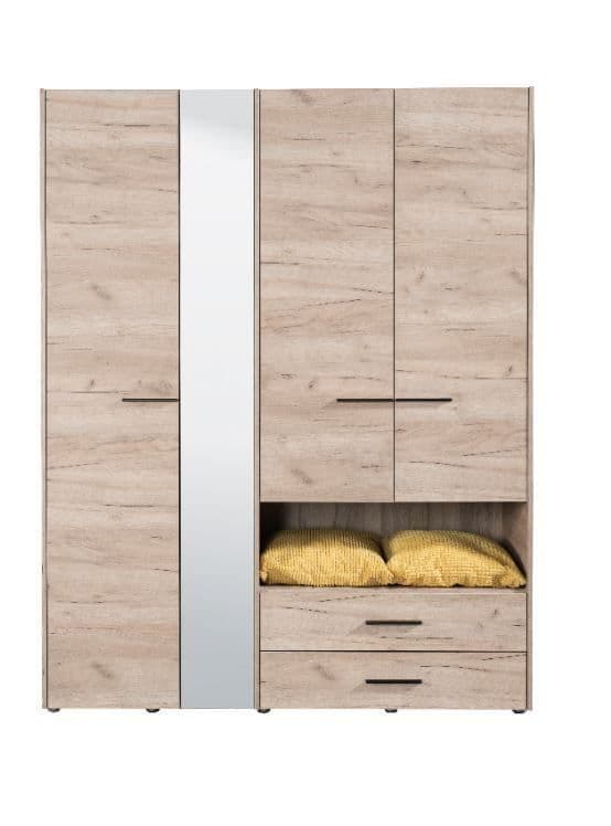Limone Grey Oak 4 Door Wardrobe