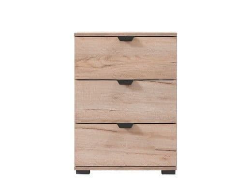 Limone Oak Effect 3 Drawer Bedside Table