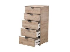 Limone Oak Effect Narrow 5 Drawer Chest