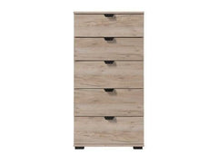Limone Oak Effect Narrow 5 Drawer Chest