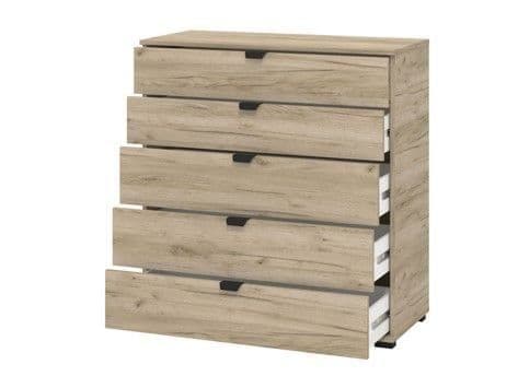 Limone Oak Effect Wide 6 Drawer Chest