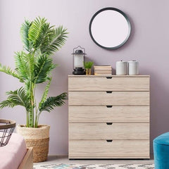 Limone Oak Effect Wide 6 Drawer Chest