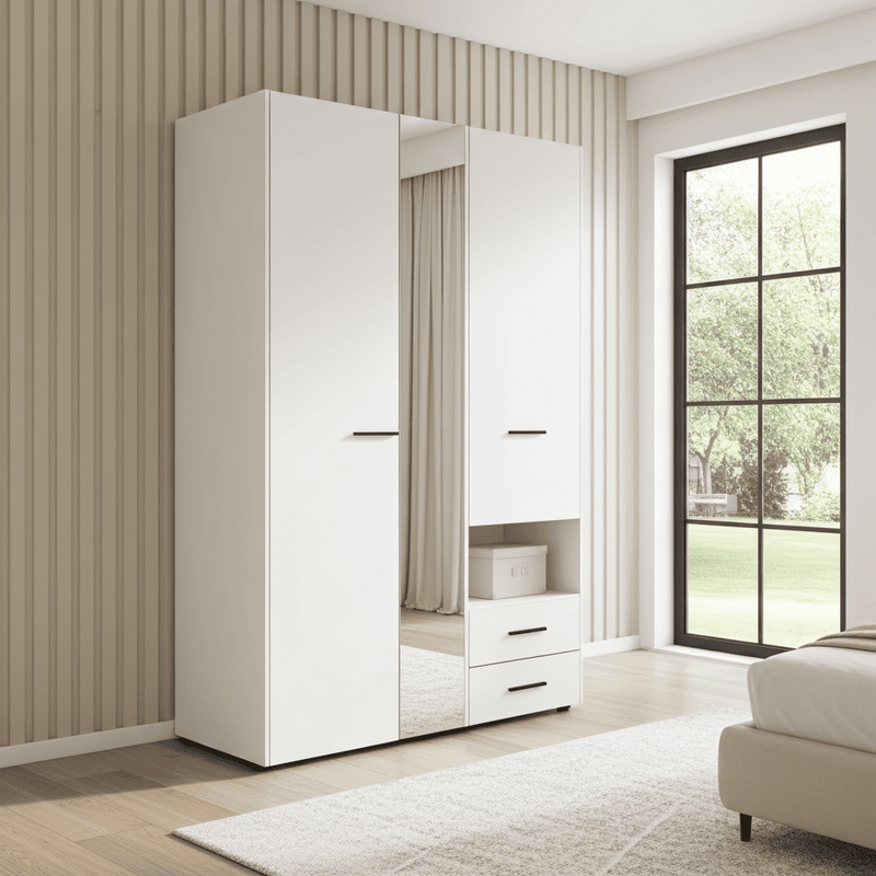 Limone White 3 Door Wardrobe