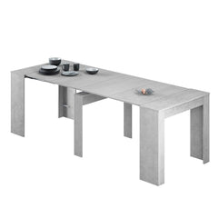 Luiz Concrete Grey Effect Large Extending Dining Table