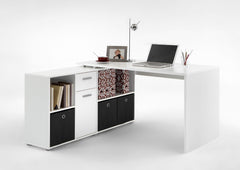 Luiz White Flexi Corner Office Desk