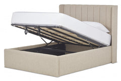Perth Wing Bed Frame With Ottoman Gas Lift Storage Option Low End