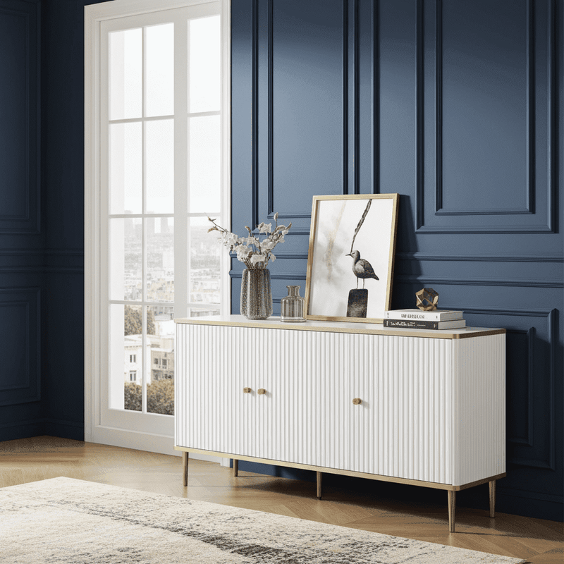 Maison White And Gold 3 Door Sideboard