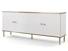 Maison White And Gold 4 Door Wide Sideboard