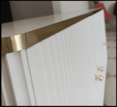 Maison White And Gold 4 Door Wide Sideboard