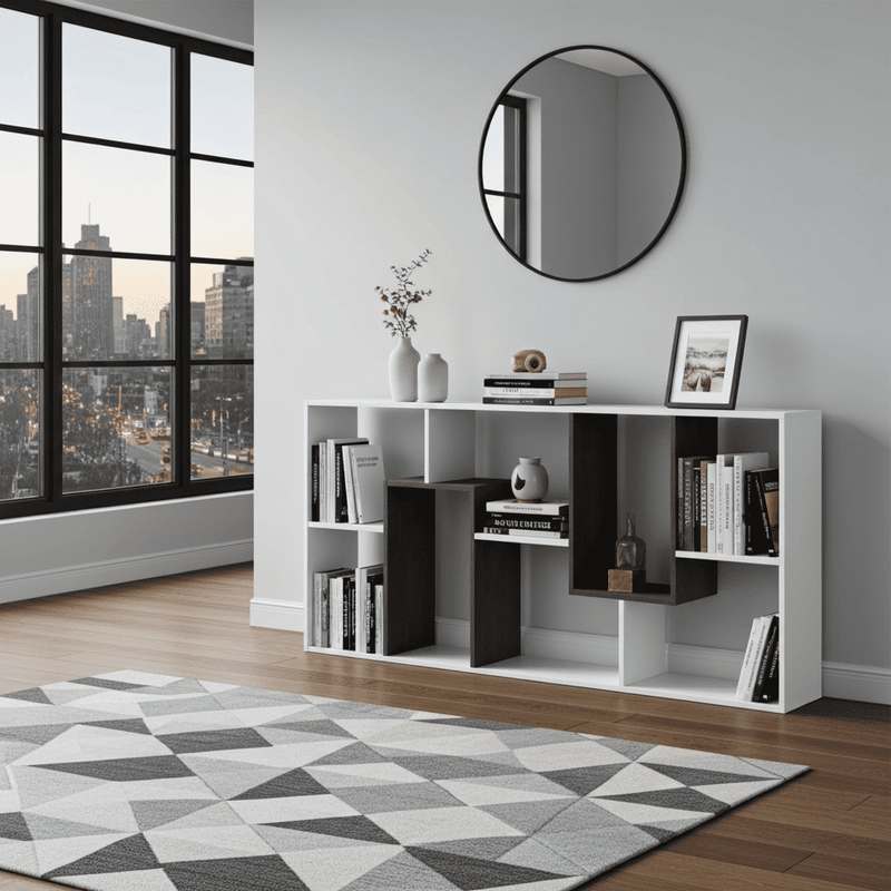 Malibu White And Dark Brown Bookcase