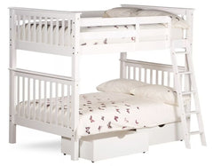 Malvern White Wooden Quadruple Sleeper Bunk Bed Frame