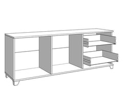 Merlot White Gloss And Warm Oak TV Unit Cabinet