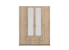 Miami Sonoma Oak Effect 4 Door 2 Drawer Wardrobe