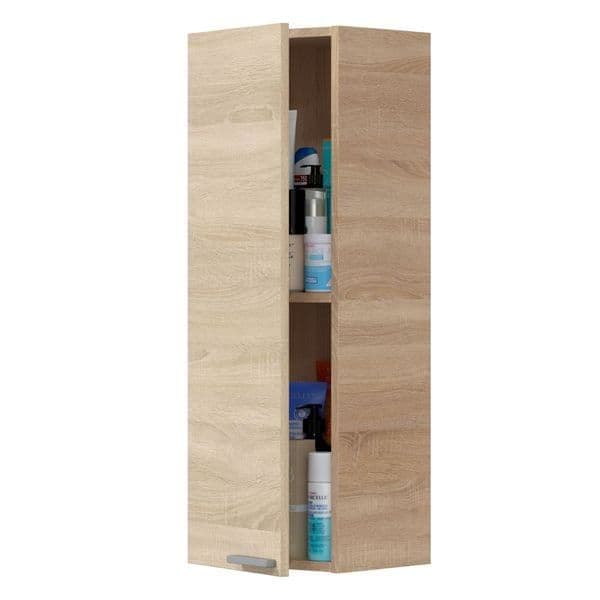 Milano Oak Effect 1 Door Small Wall Mounted Floating Bathroom Storage Cupboard