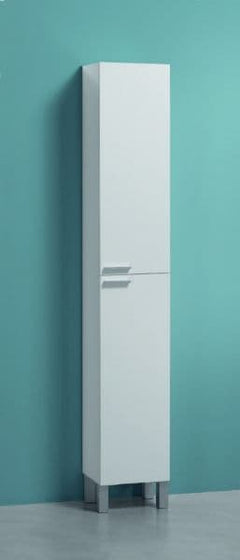 Milano Tall Narrow Bathroom Cupboard White Gloss