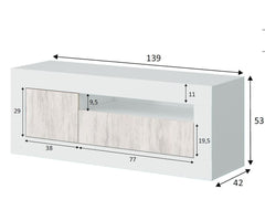 Montreal White And Wood Effect TV Unit