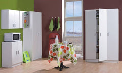 Multi Purpose White Wide Storage Cupboard 3 Door